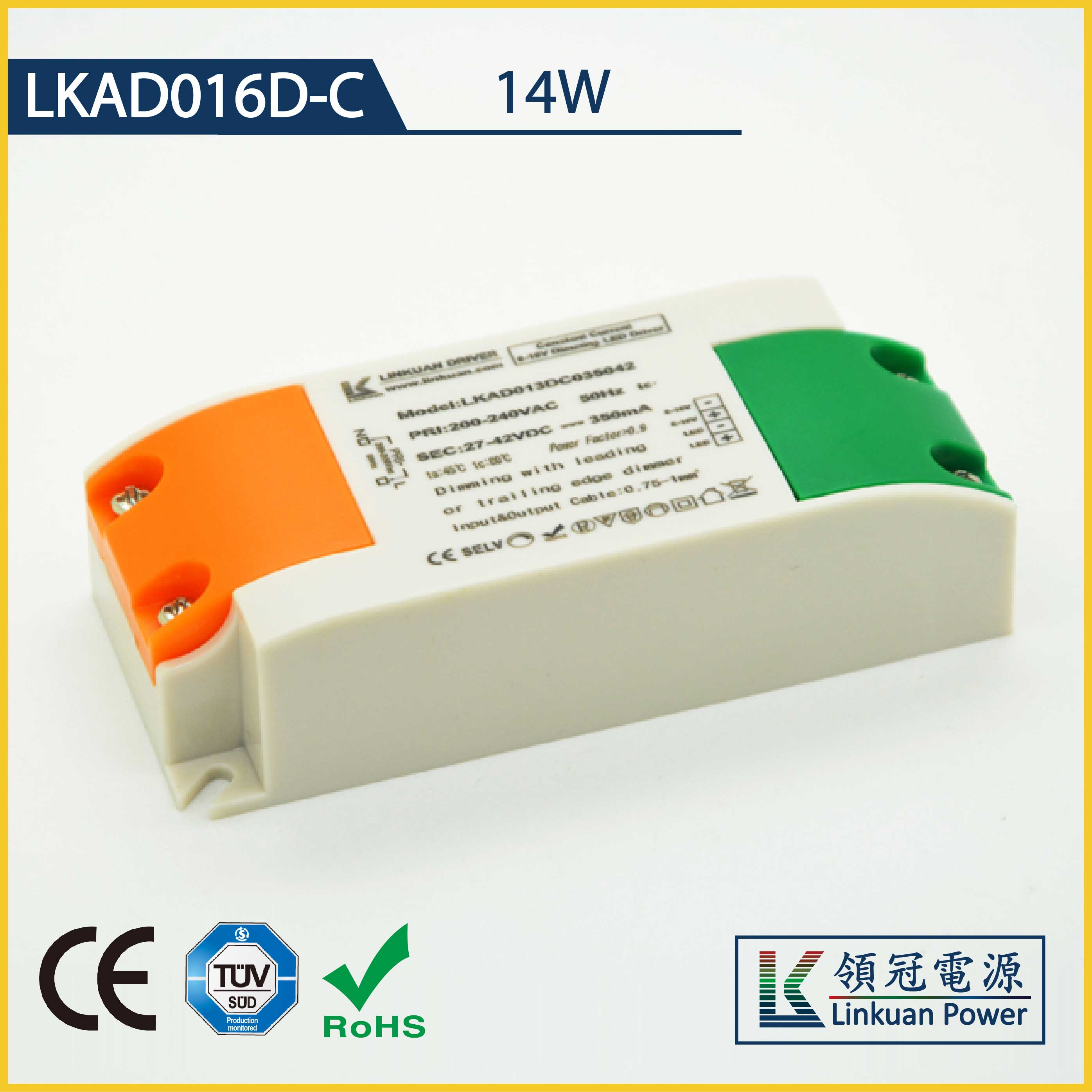 LKAD040D-C 42W 2-42V 1000mA 0-10V Dimming LED drivers